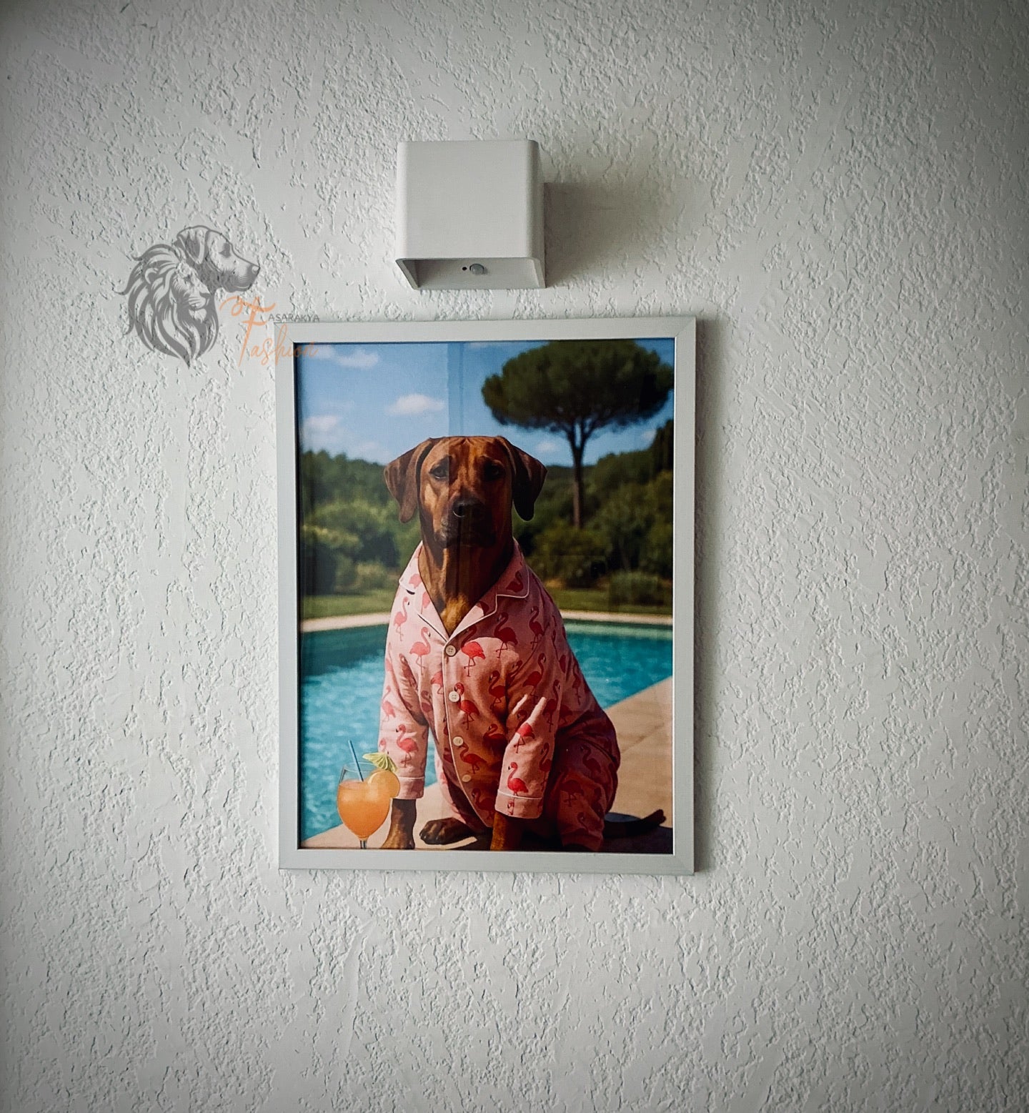 Rhodesian Ridgeback Photodruck Rosa Flamingo A