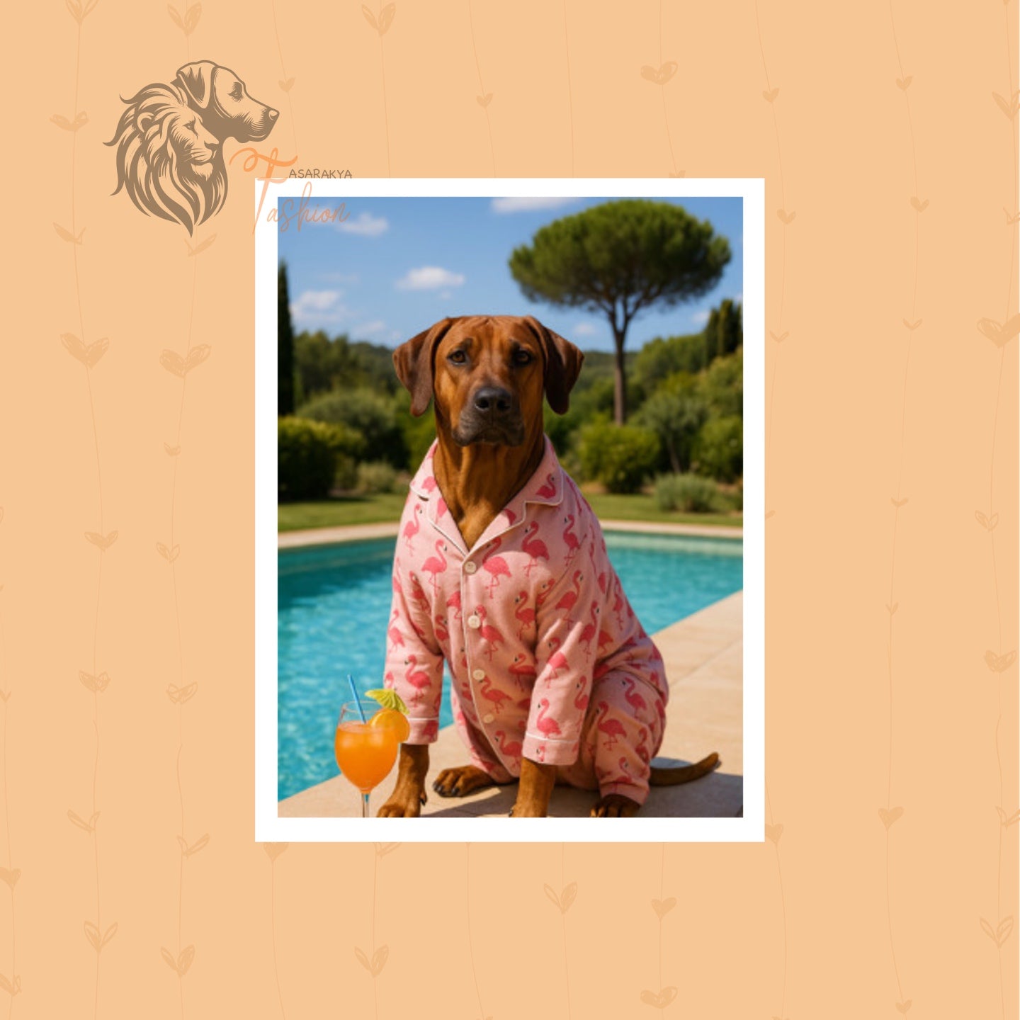 Rhodesian Ridgeback Photodruck Rosa Flamingo A