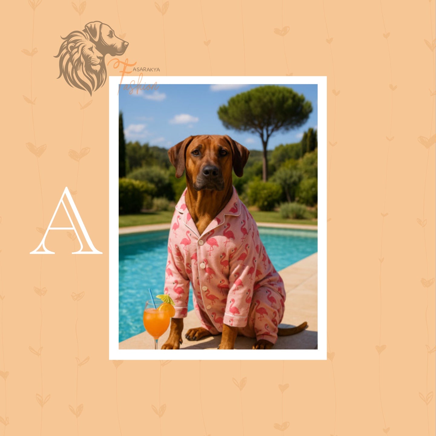 Rhodesian Ridgeback Photodruck Rosa Flamingo A