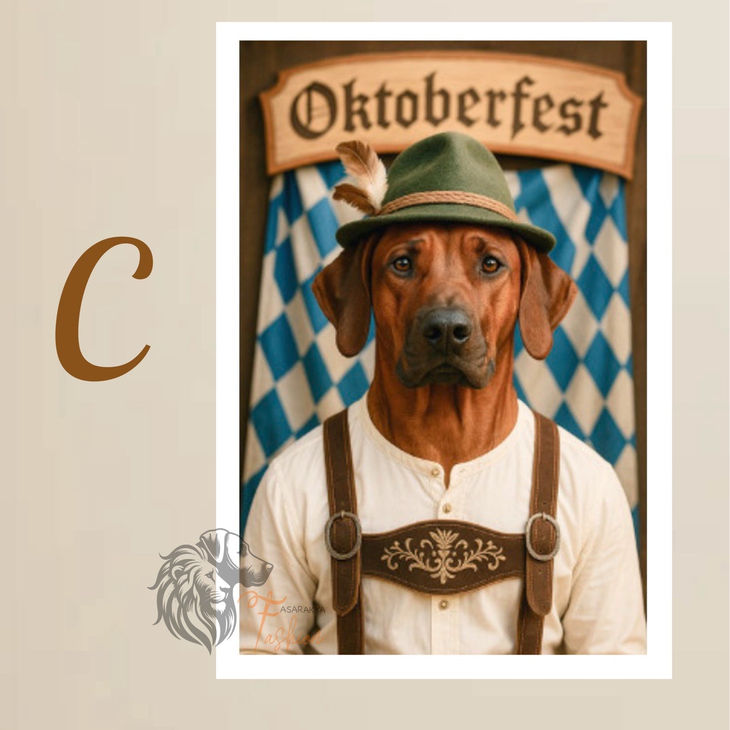 Rhodesian Ridgeback Photodruck Oktoberfest C