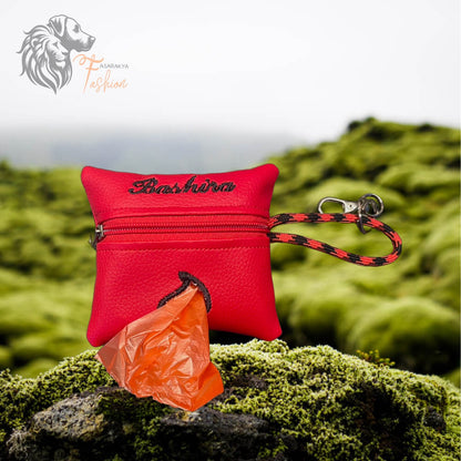 Personalized Faux Leather Poop Bag Dispenser 🐾 Solid Color