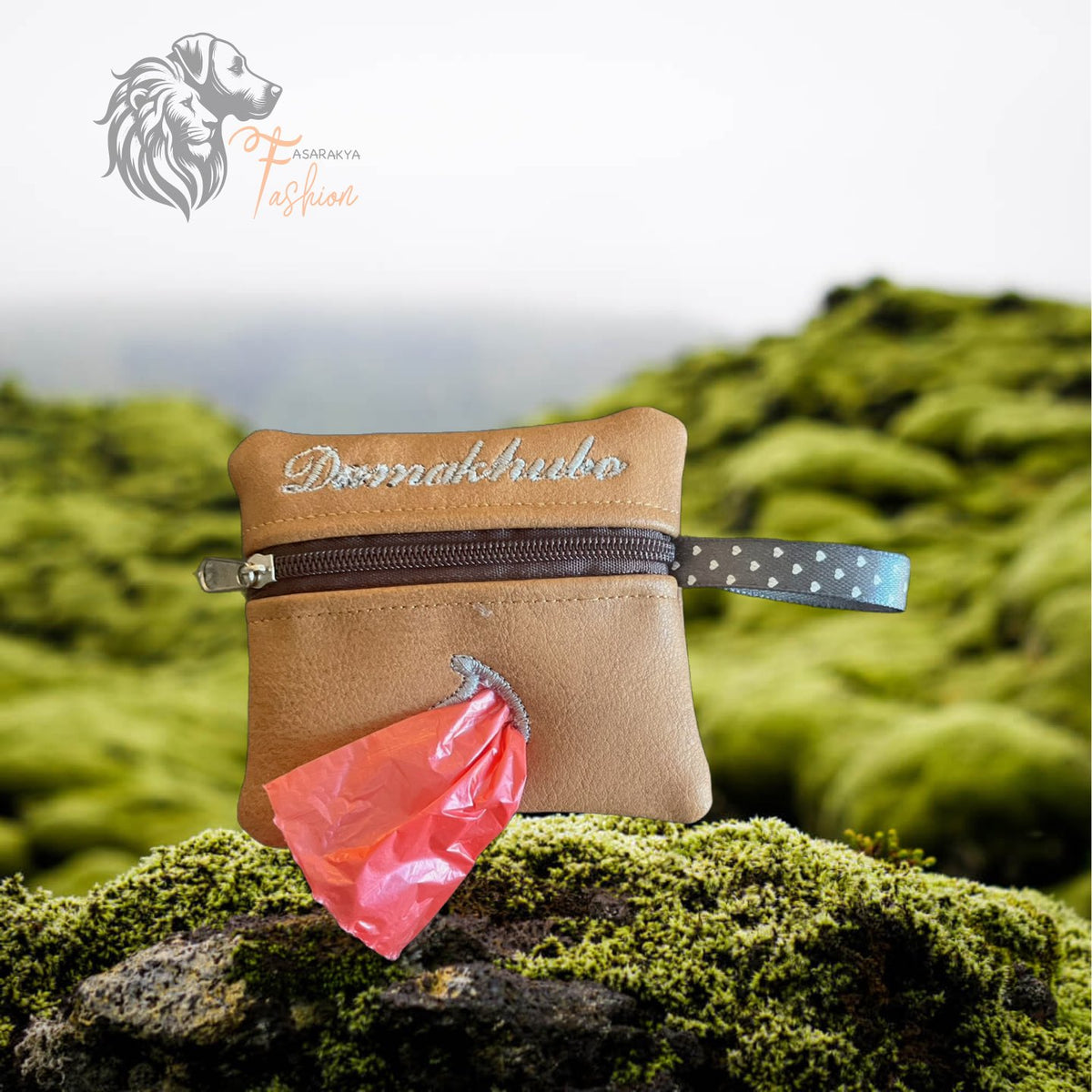 Personalized Faux Leather Poop Bag Dispenser 🐾 Solid Color