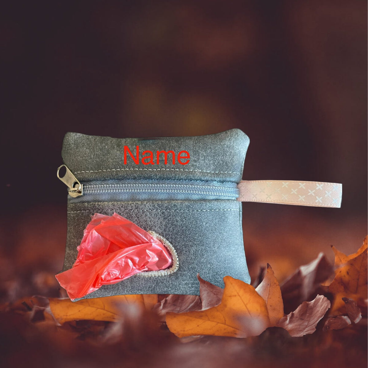 Personalized Faux Leather Poop Bag Dispenser 🐾 Solid Color