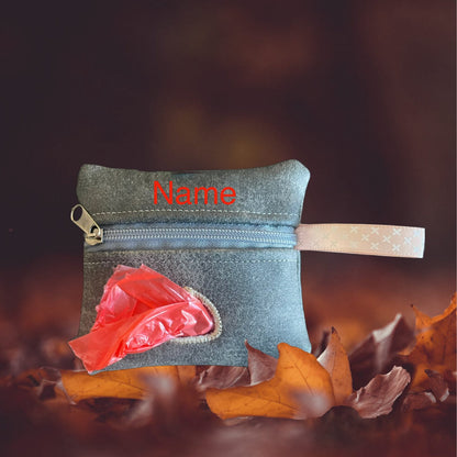 Personalized Faux Leather Poop Bag Dispenser 🐾 Solid Color