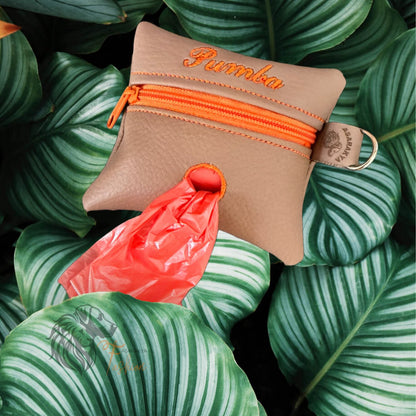 Personalized Faux Leather Poop Bag Dispenser 🐾 Solid Color