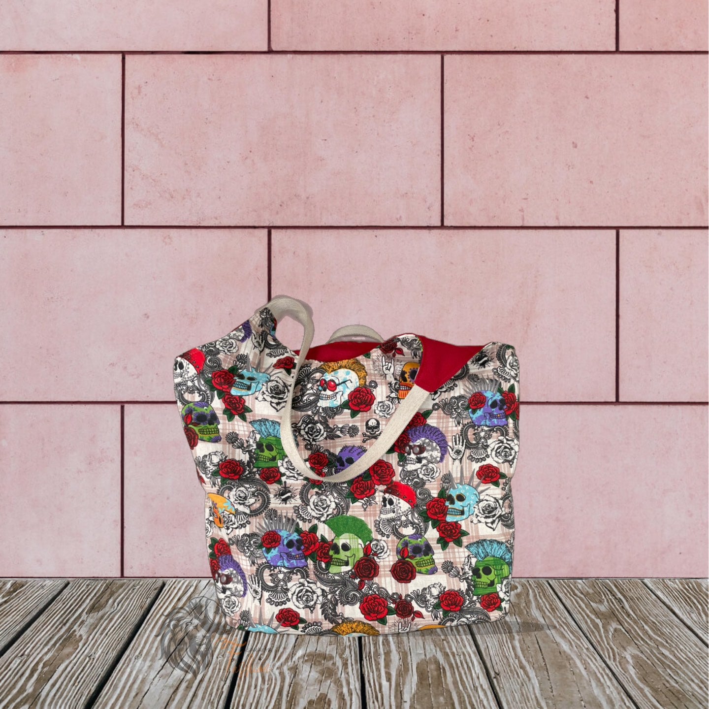 Wende Tasche, Einkaufstasche, SKULL