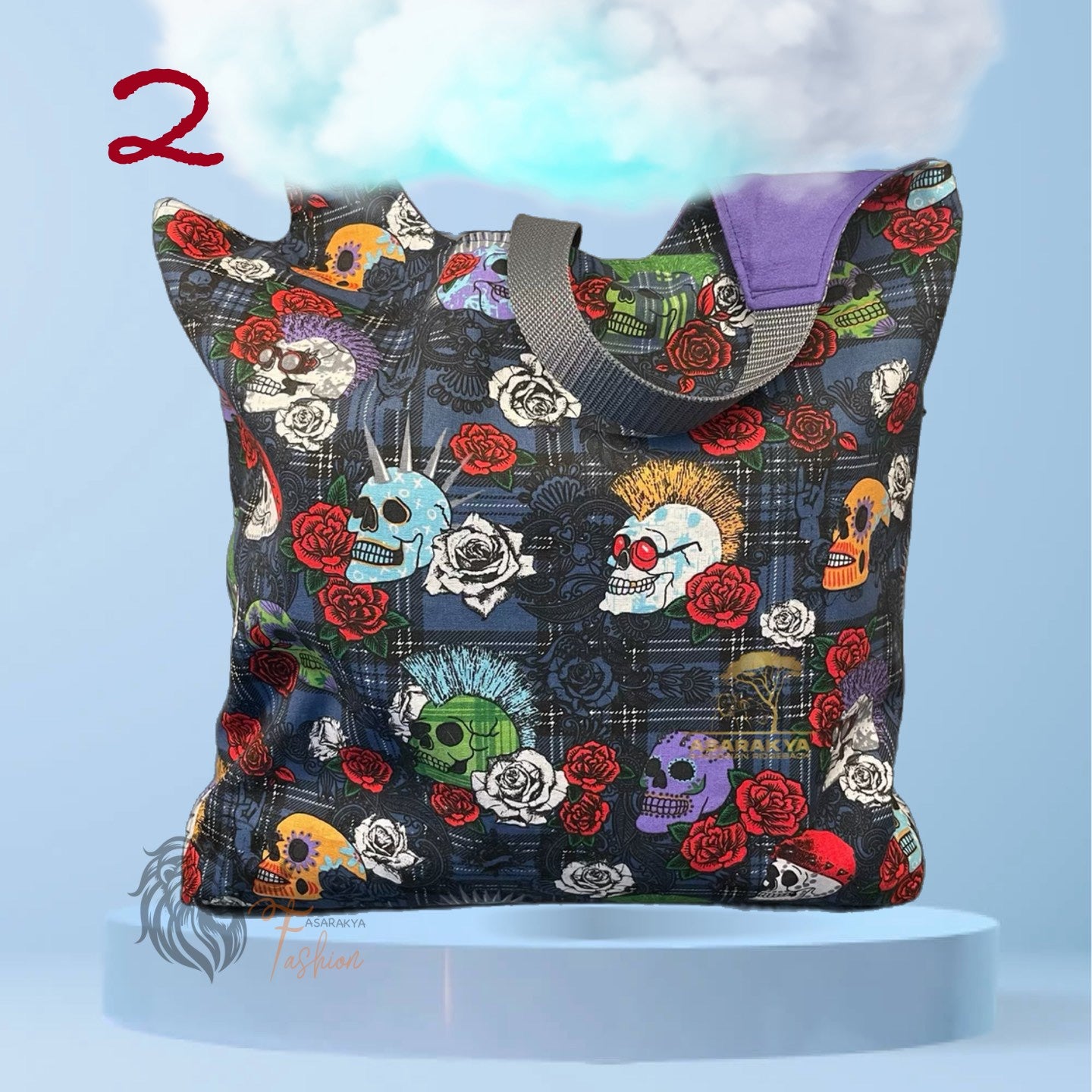 Wende Tasche, Einkaufstasche, SKULL