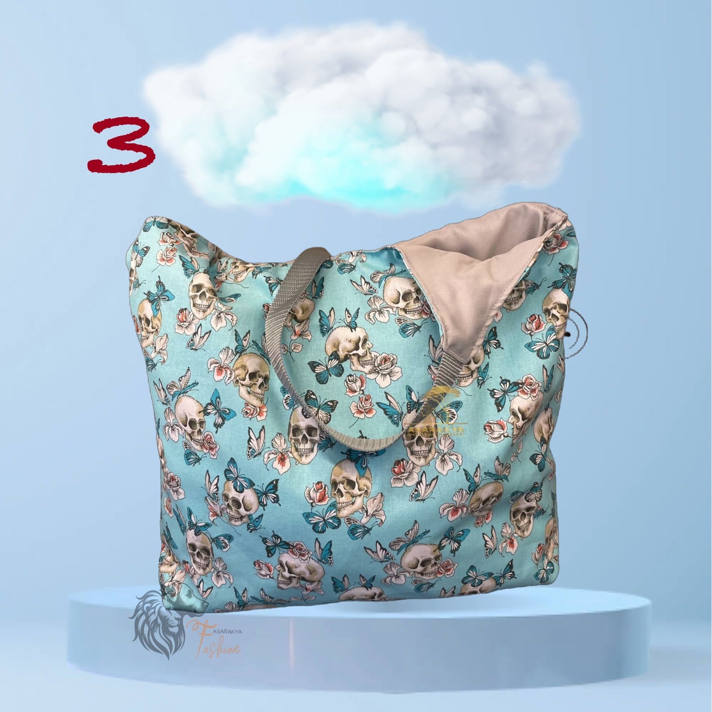 Wende Tasche, Einkaufstasche, SKULL