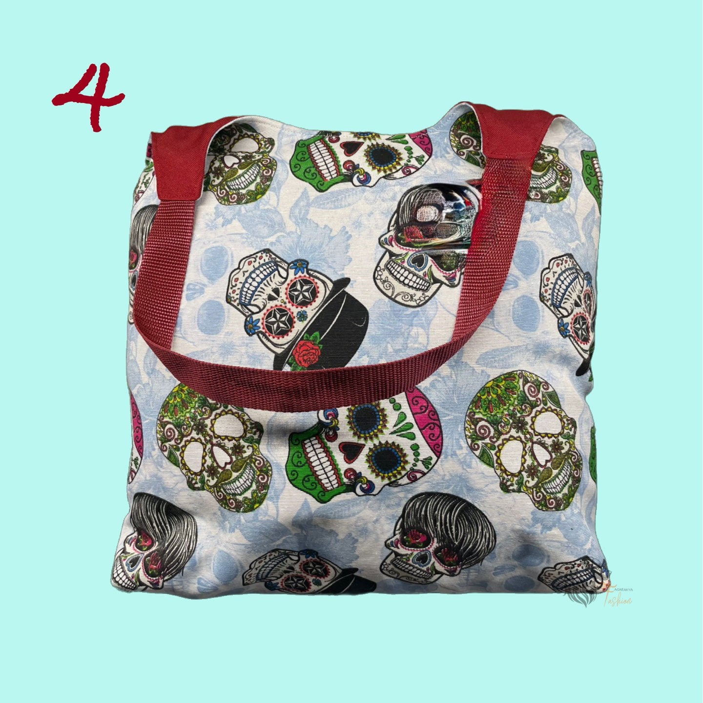 Wende Tasche, Einkaufstasche, SKULL