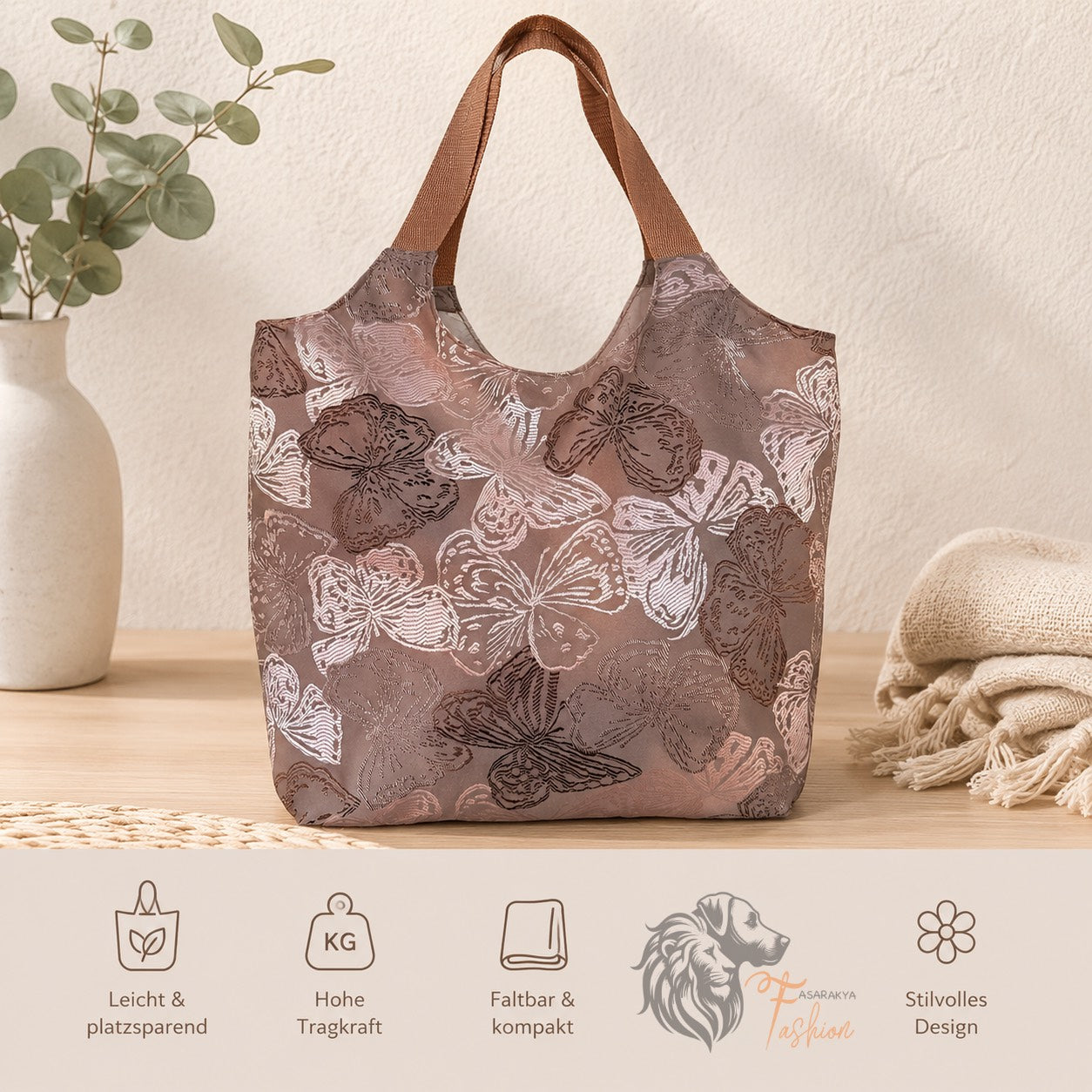Wende Tasche, Einkaufstasche, Shopper BUTTERFLY